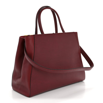 Fendi Vitello Elite Regular 2Jours Tote Rosso Scuro Ciliegia 3 of 14