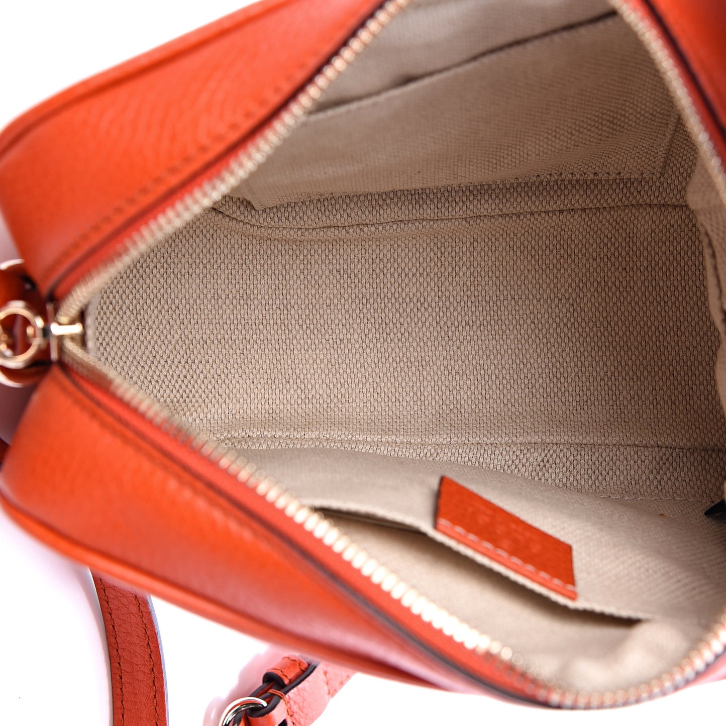 Pebbled Calfskin Small Soho Disco Bag Sun Orange