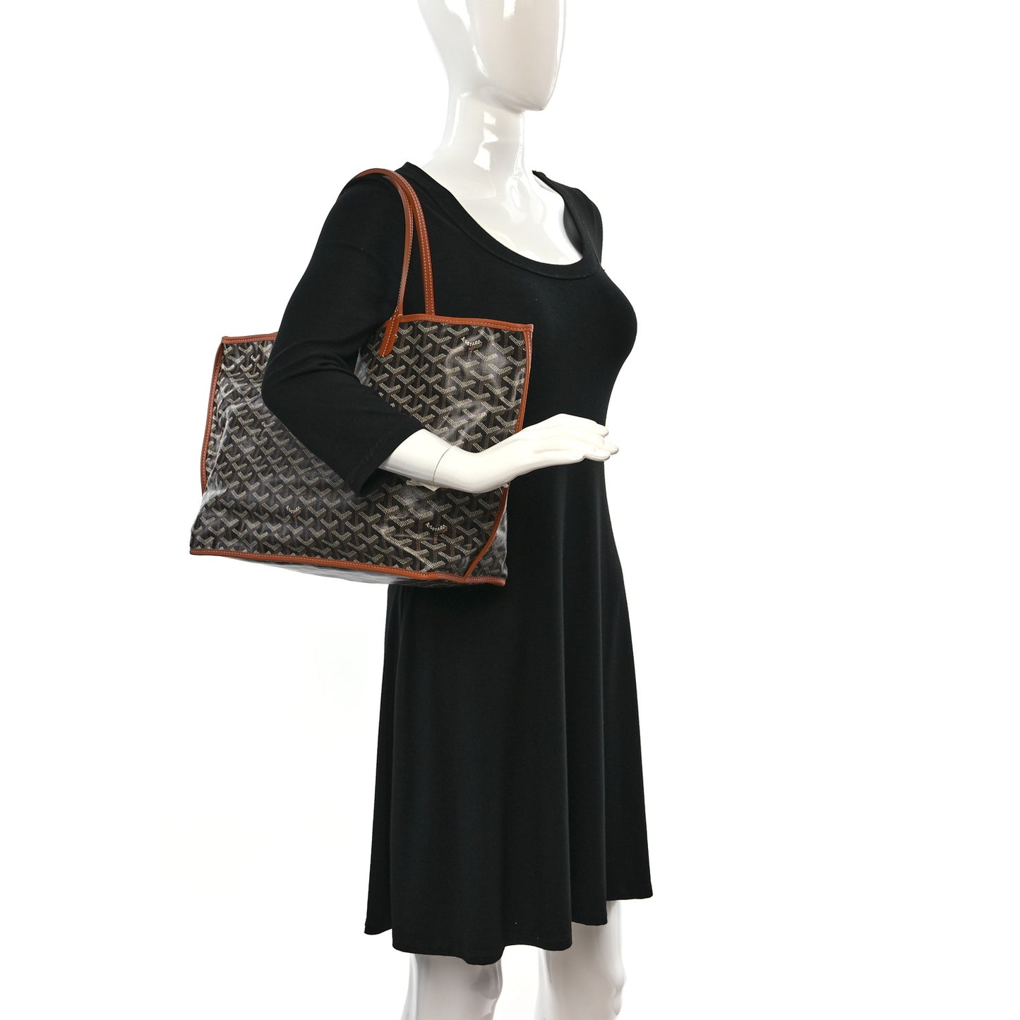 Goyardine Reversible Anjou PM Black Gold