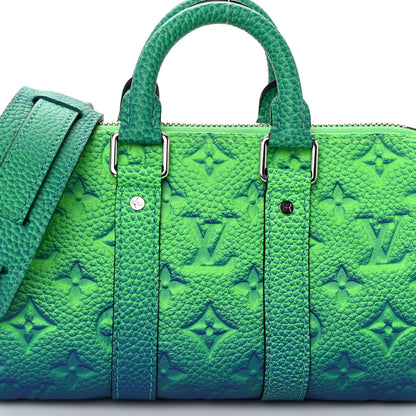 Louis Vuitton Taurillon Illusion Keepall XS Bleu Vert 7 of 9