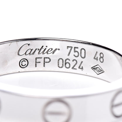Cartier 18K White Gold 3.5mm LOVE Wedding Band Ring 48 4.5 4 of 4
