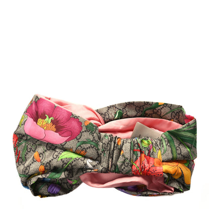 Gucci Silk Monogram Flora Print Headband M Pink 2 of 5