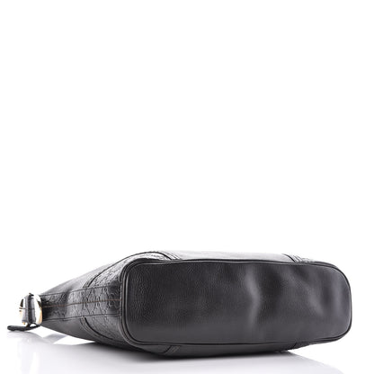 Gucci Pebbled Calfskin Guccissima Trim Medium Signoria Hobo Black 4 of 17