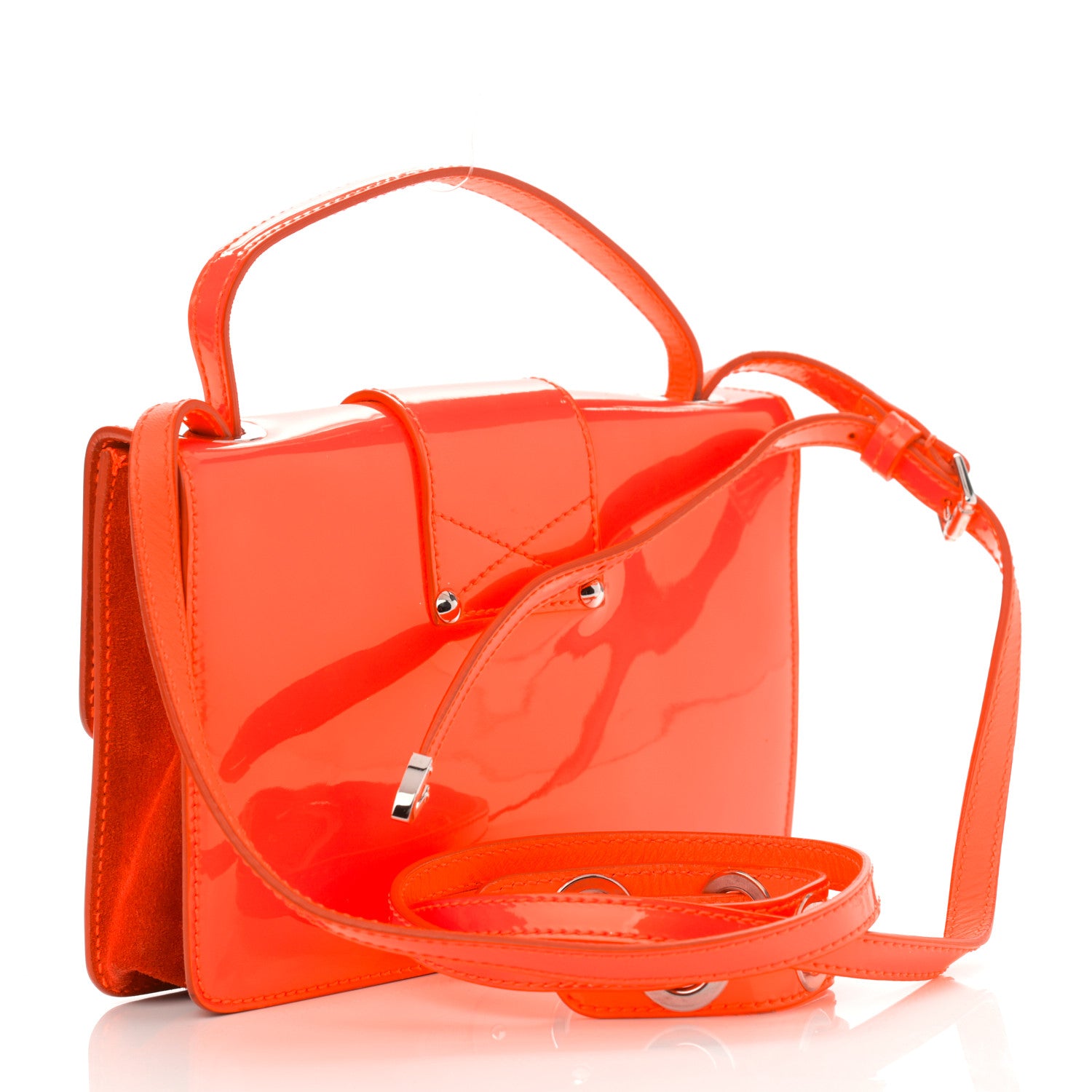 Jimmy Choo Patent Suede Rebel Crossbody Bag Orange 2 of 9