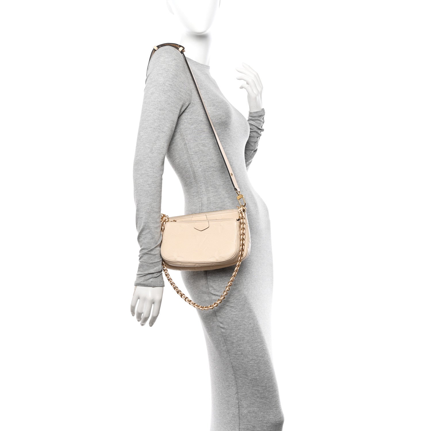 Louis Vuitton Empreinte Monogram Giant Multi Pochette Accessories Cream 2 of 18