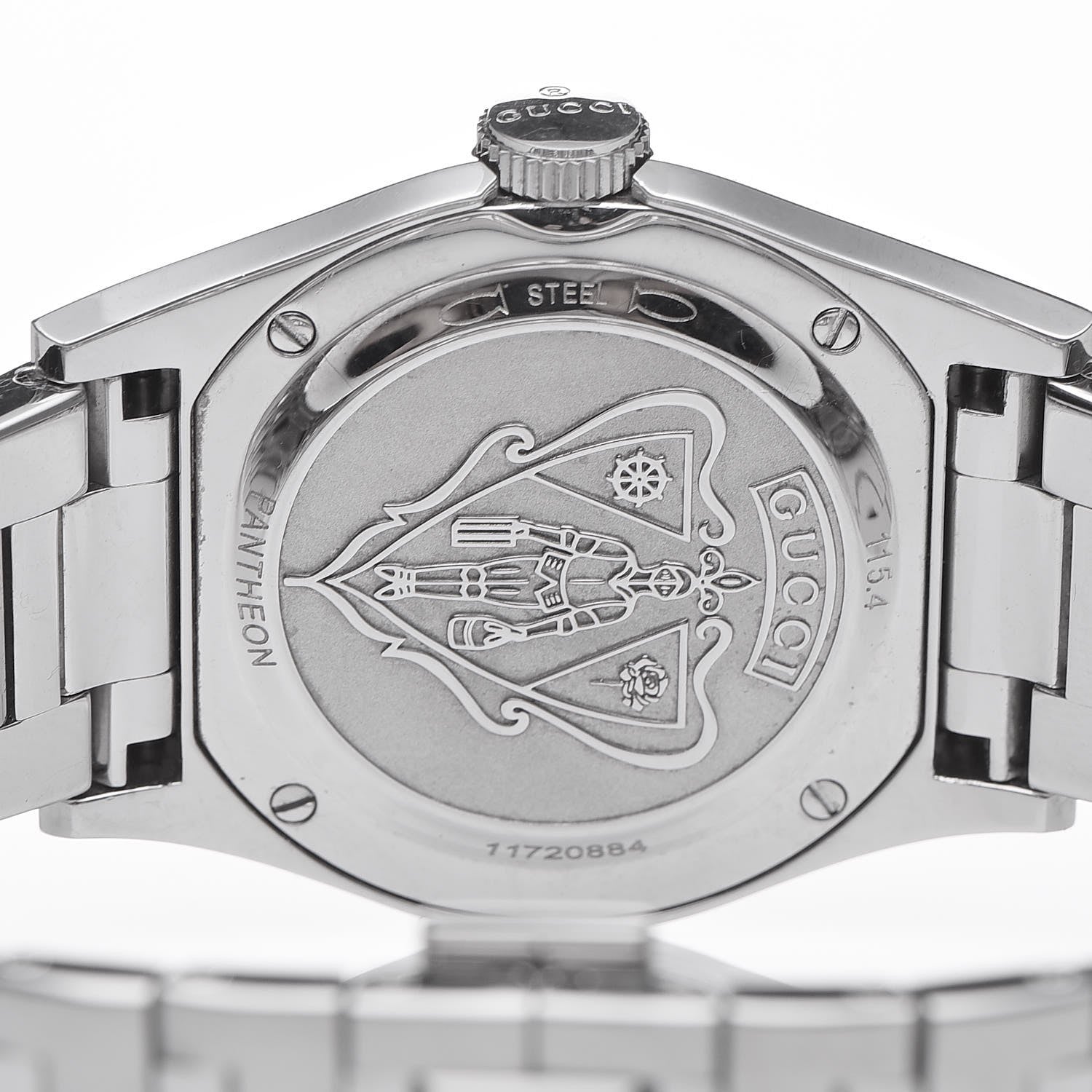 Gucci Stainless Steel Diamond Mother of Pearl 36mm Pantheon Quartz Watch 5 of 9