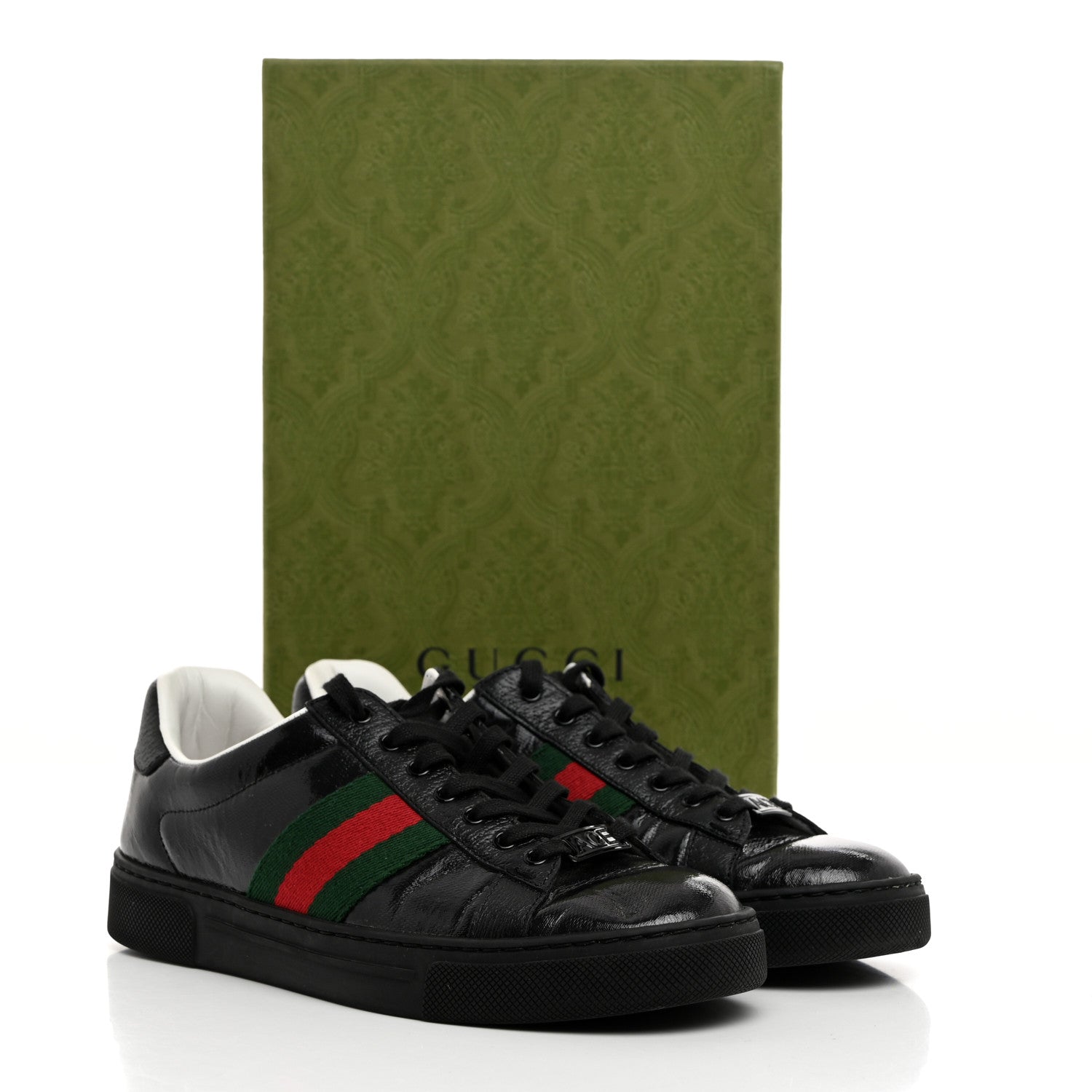 Gucci Crystal GG Monogram Web Womens New Ace Sneakers 36.5 Black 9 of 9