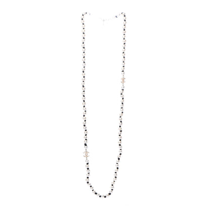 Chanel Pearl Grosgrain CC Long Necklace Gold 3 of 6