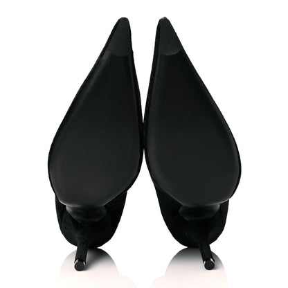 Balenciaga Velvet Spandex Extreme Pointed Toe Knife Ankle Boots 38 Black 6 of 8