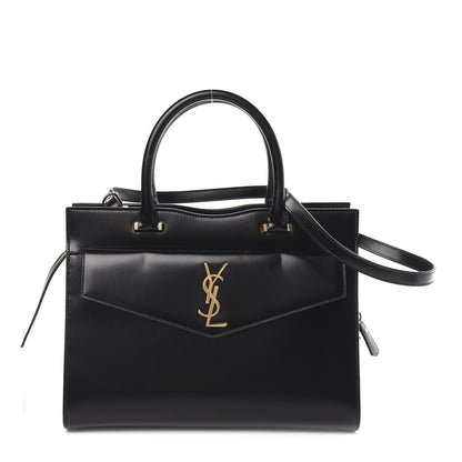 Saint Laurent Shiny Calfskin Medium Uptown Tote Black 1 of 10