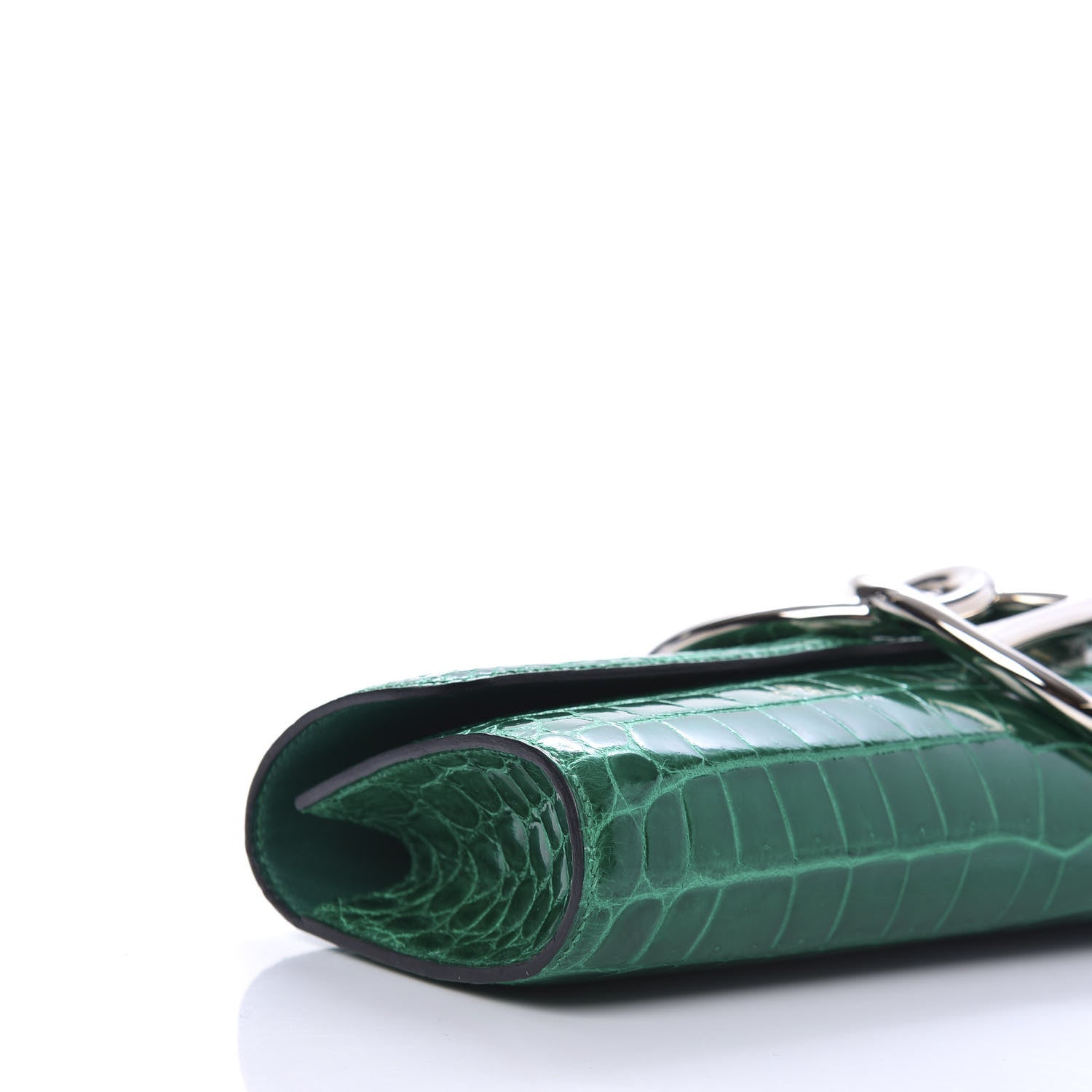 Hermes Shiny Niloticus Crocodile Egee Clutch Vert Emeraude 6 of 8