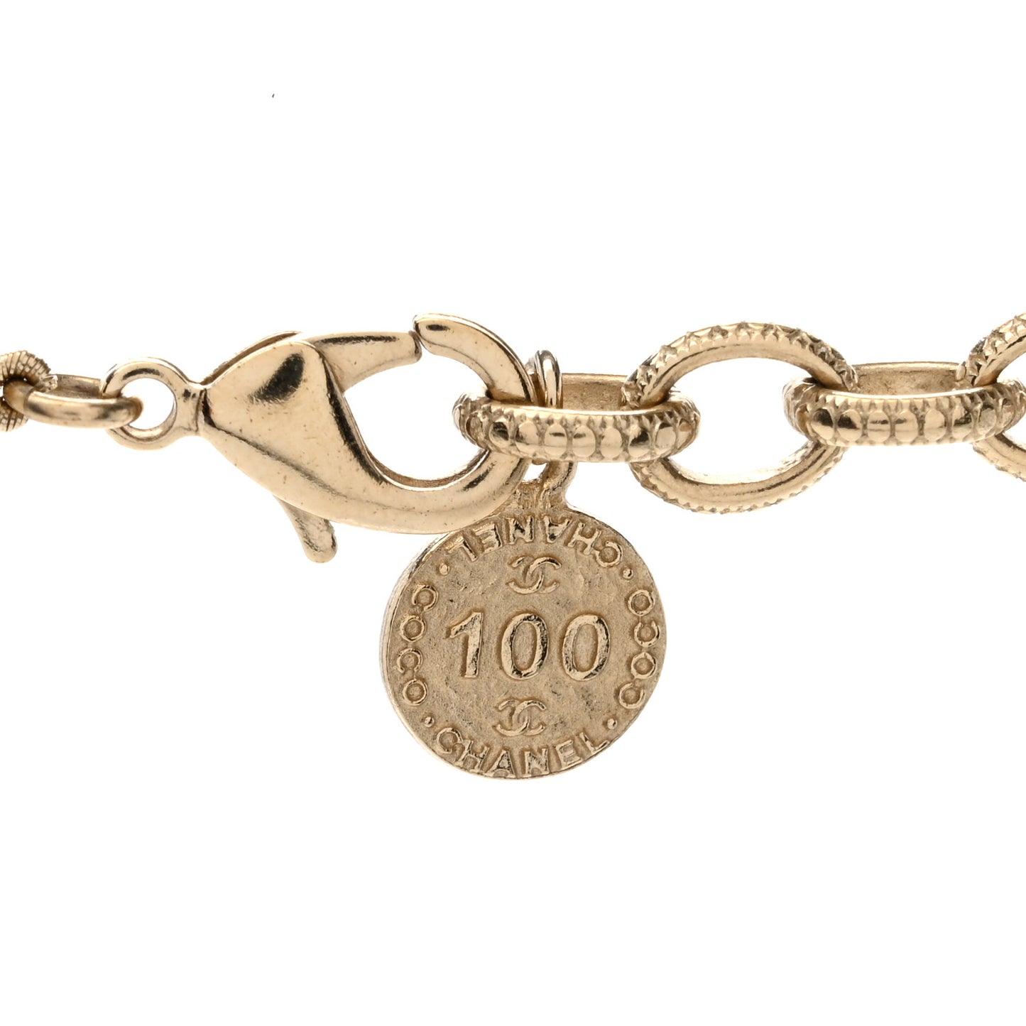 Pearl CC 100th Anniversary Necklace Light Gold