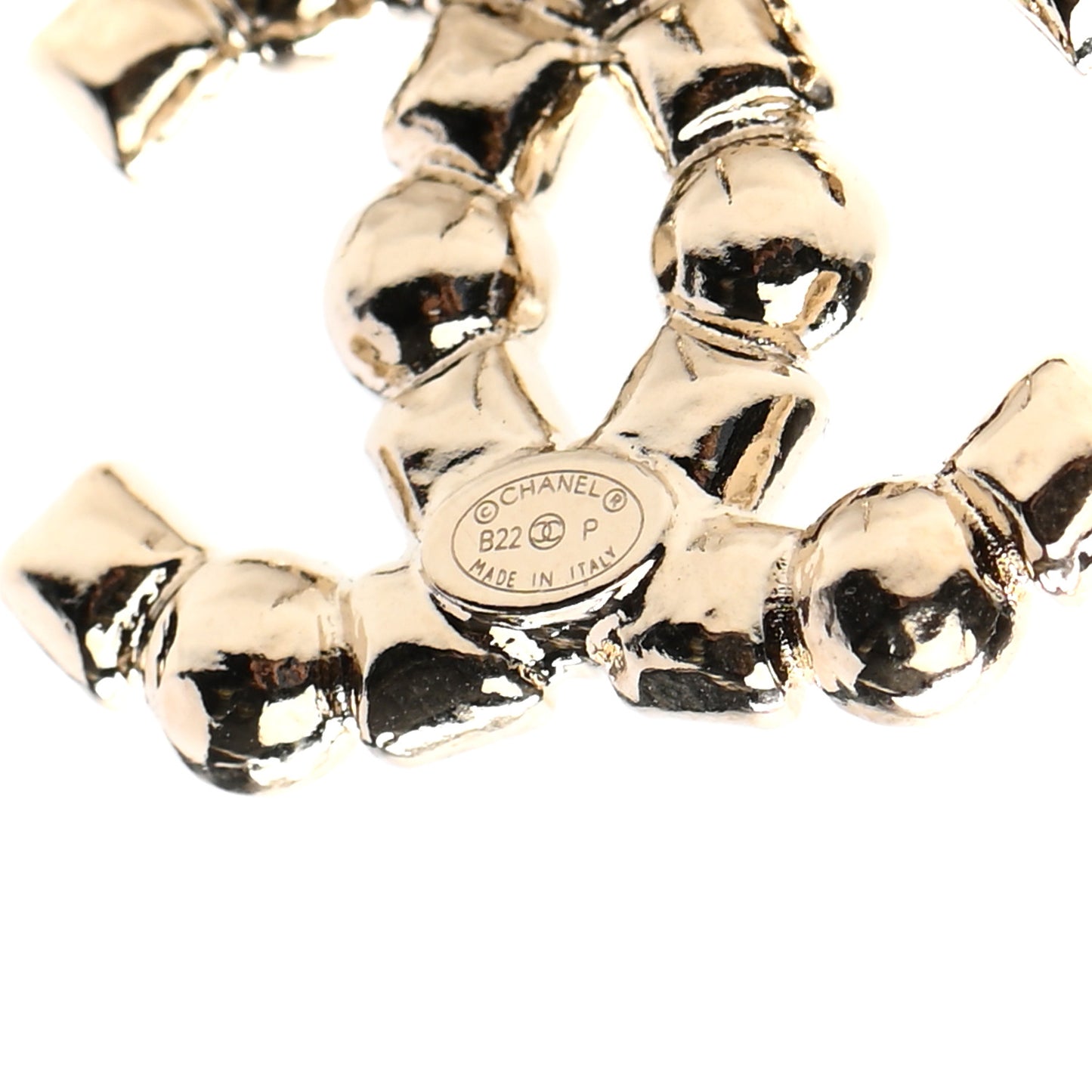 Pearl Crystal CC Earrings Gold Black