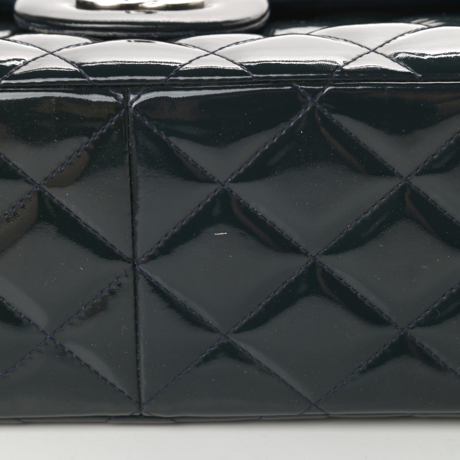 Chanel Patent Quilted Jumbo Double Flap Blue 14 of 16