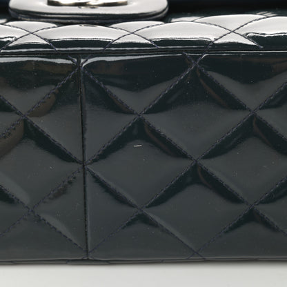 Chanel Patent Quilted Jumbo Double Flap Blue 14 of 16