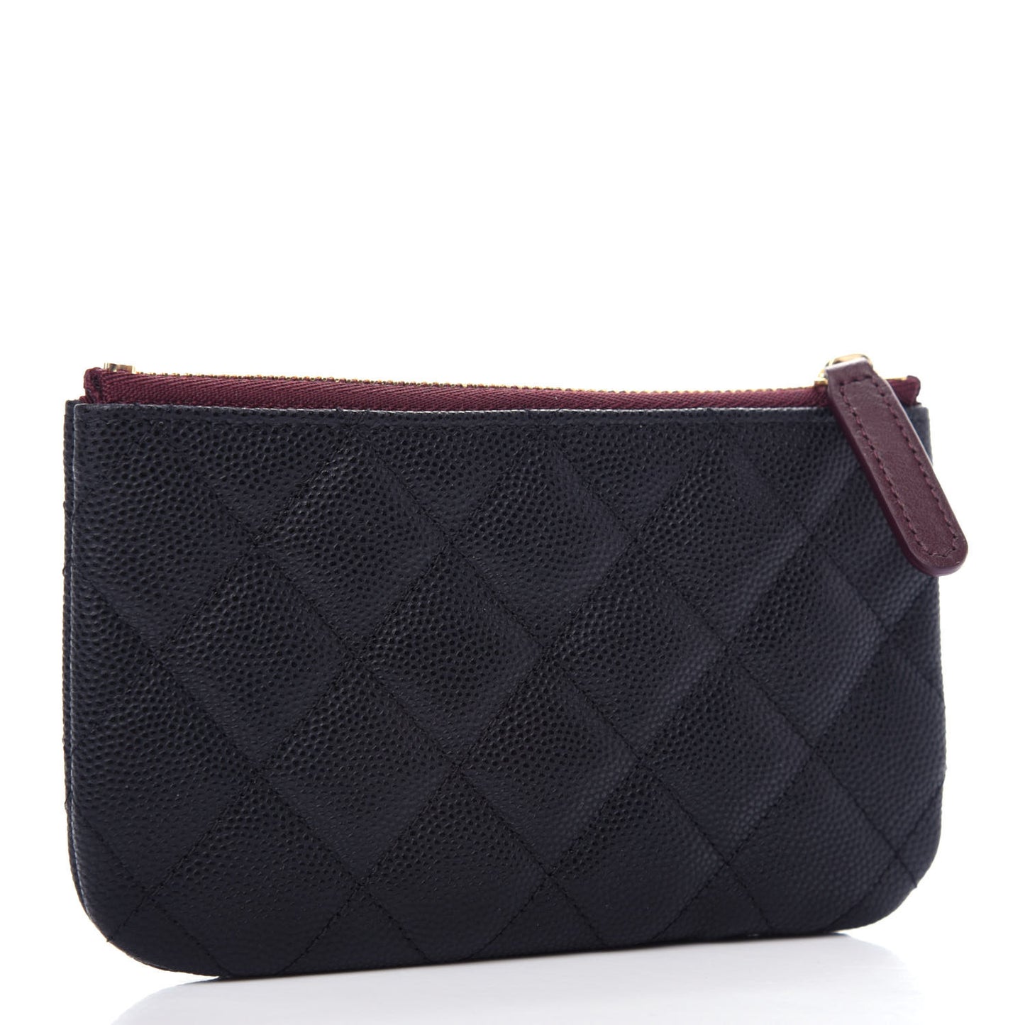 Caviar Quilted Small Cosmetic Case Black