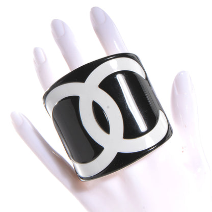 Chanel Resin CC Cuff Black White 2 of 6