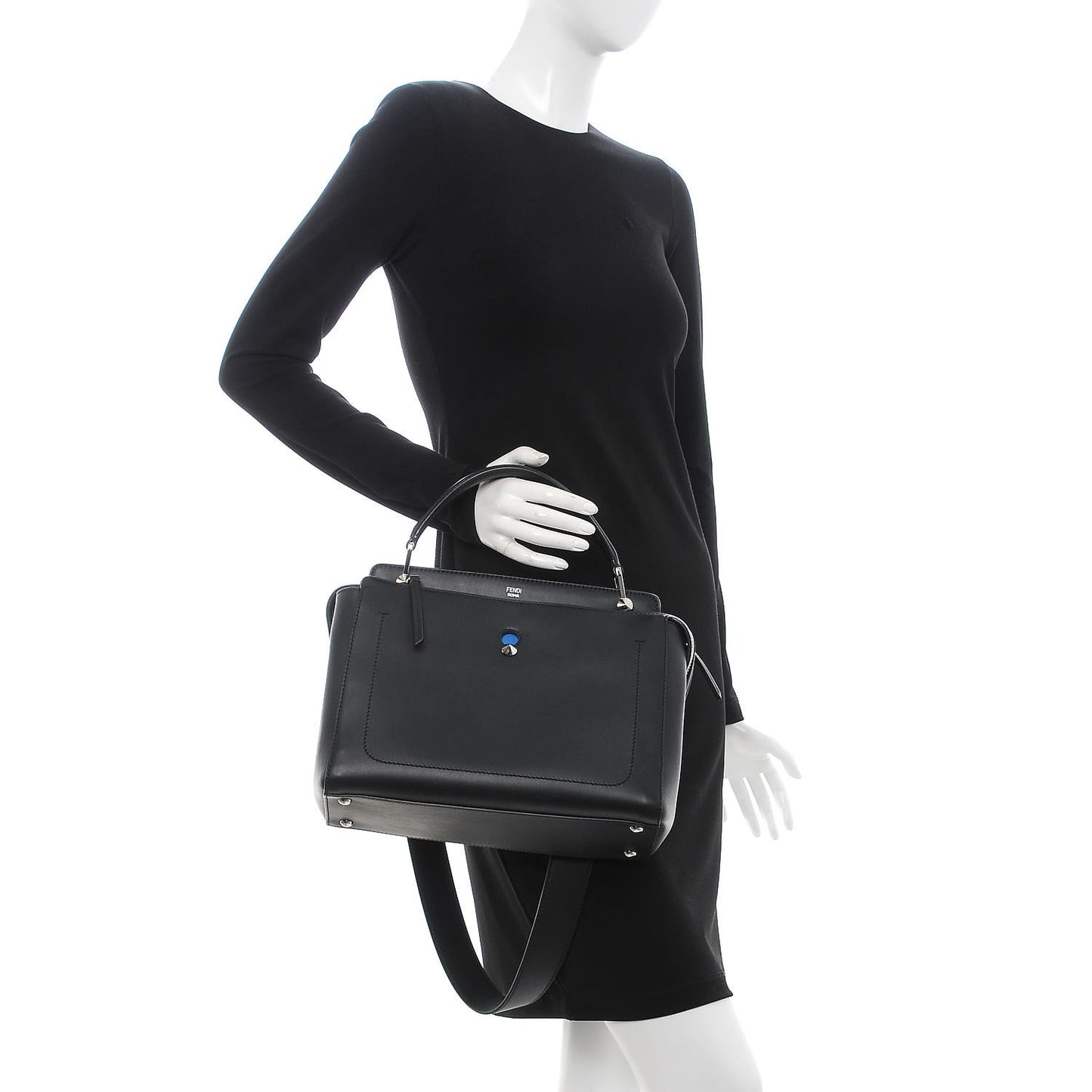 Vitello Baltico Dolce DotCom Satchel Black Blue Royal