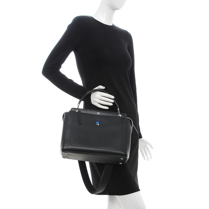 Fendi Vitello Baltico Dolce DotCom Satchel Black Blue Royal 3 of 10