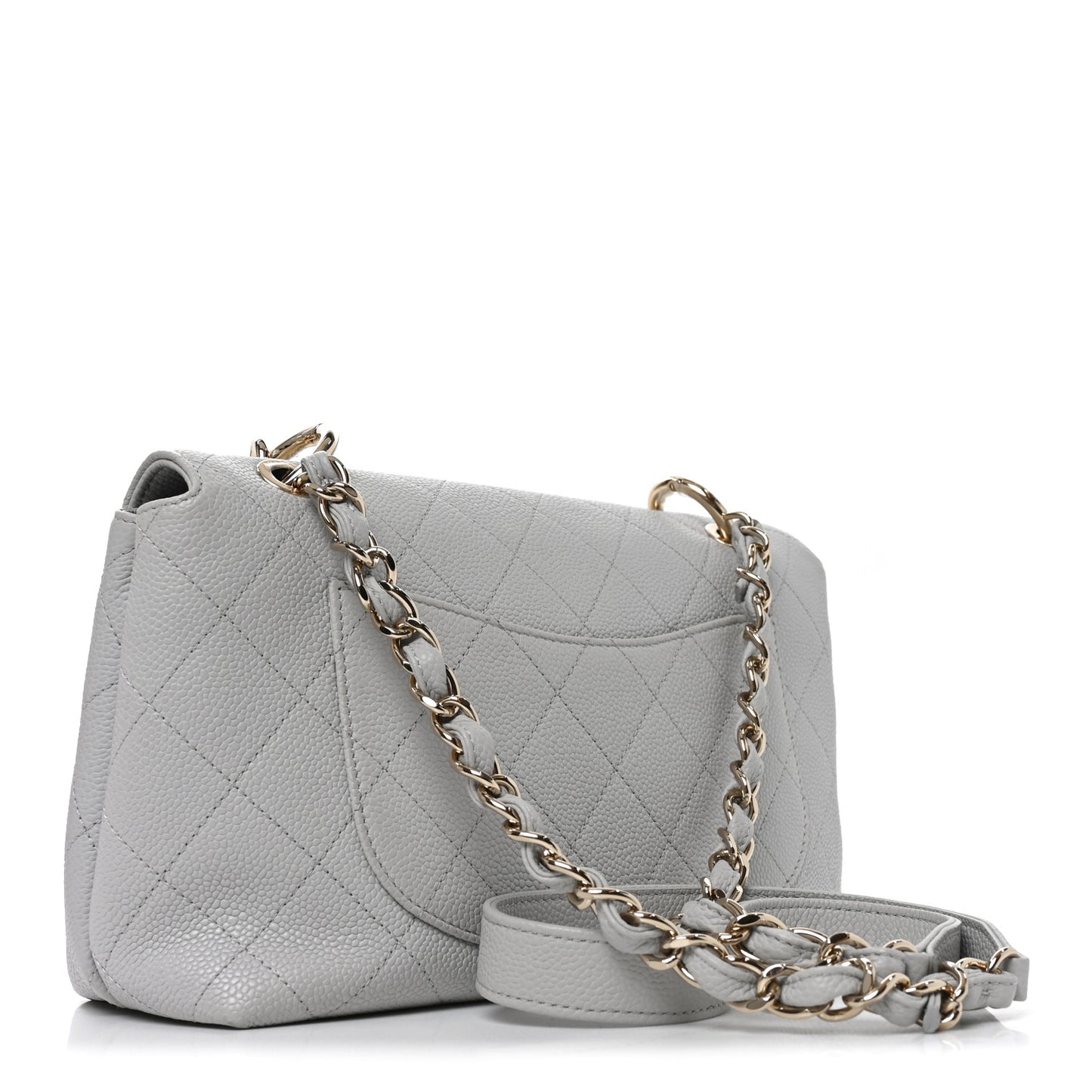 Caviar Quilted City Walk Flap Light Grey