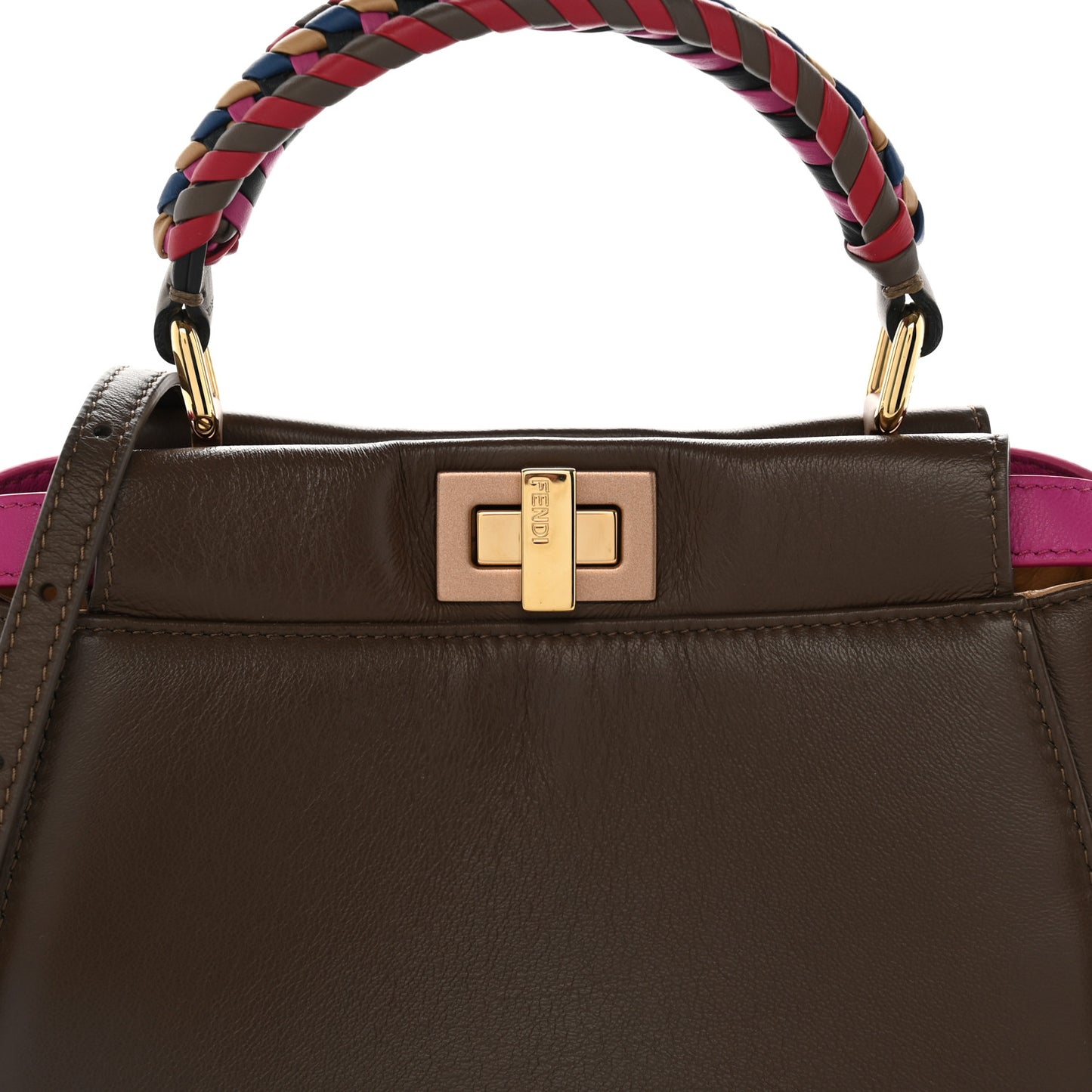 Nappa Braided Mini Peekaboo Iconic Satchel Maya Magenta