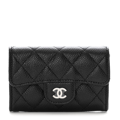Chanel Caviar Quilted Flap Card Holder Wallet Black 1 of 9