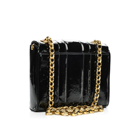 Chanel Patent Vertical Quilt Mini Flap Black 3 of 9