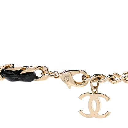 Chanel Metal Lambskin CC Square Choker Gold Black White 4 of 5