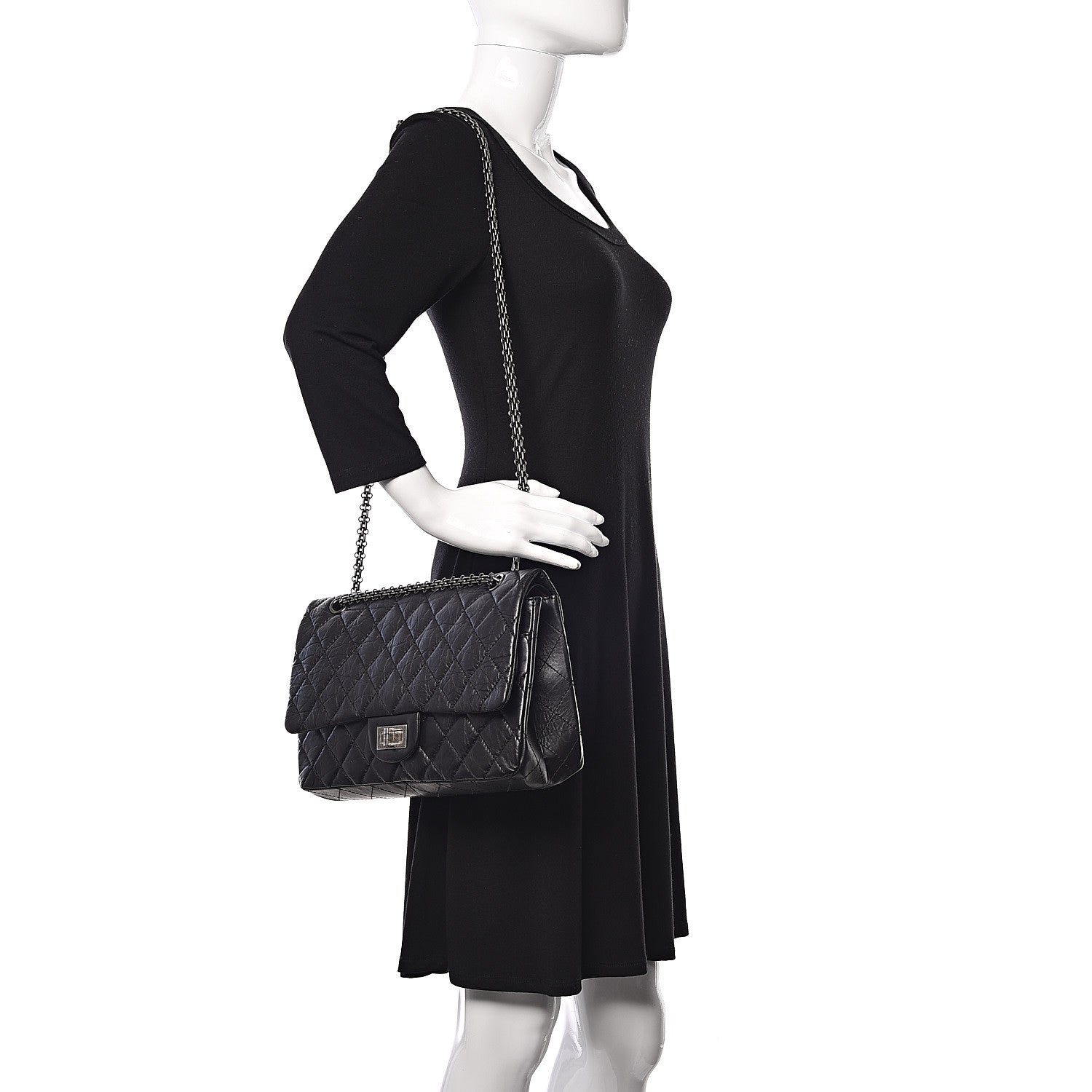 Chanel Aged Calfskin Quilted 2.55 Reissue 227 Flap Black 2 of 11
