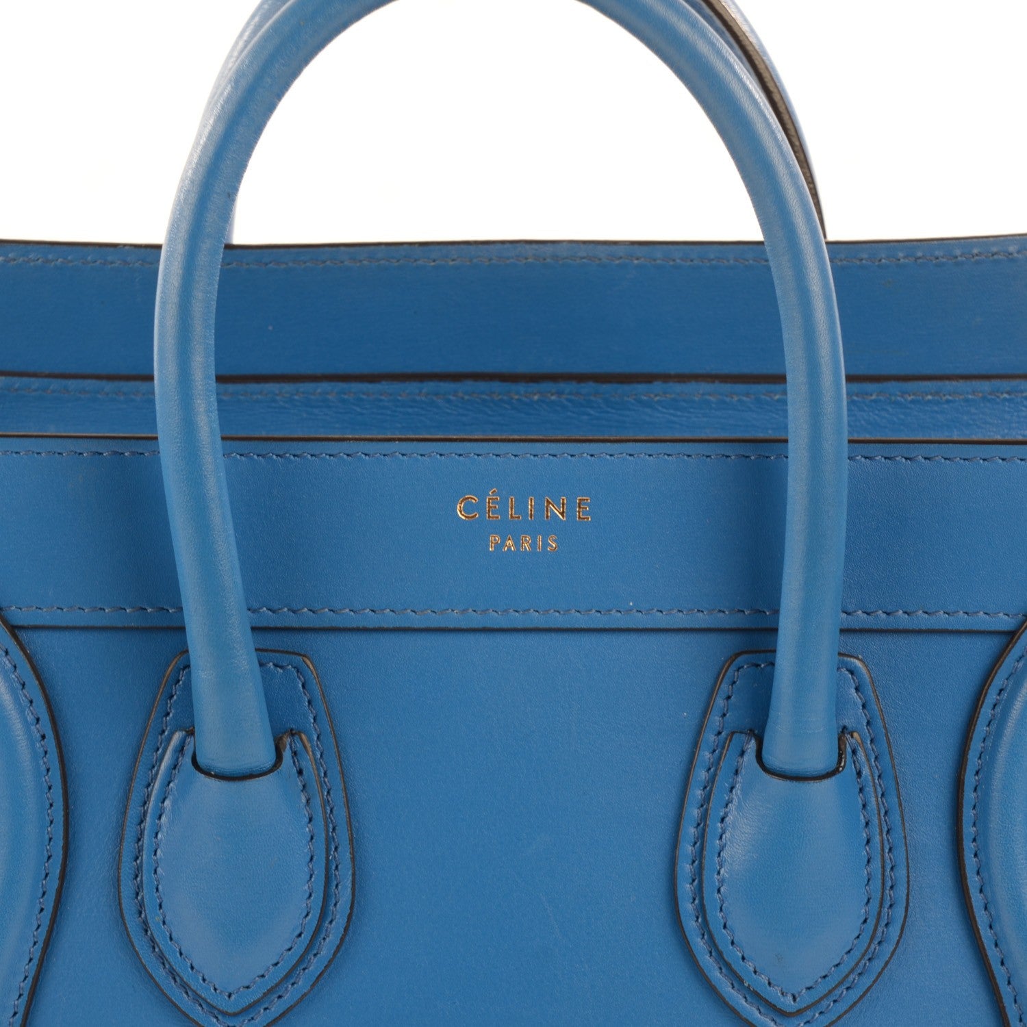 Celine Palmelato Calfskin Nano Luggage Electric Blue 8 of 9