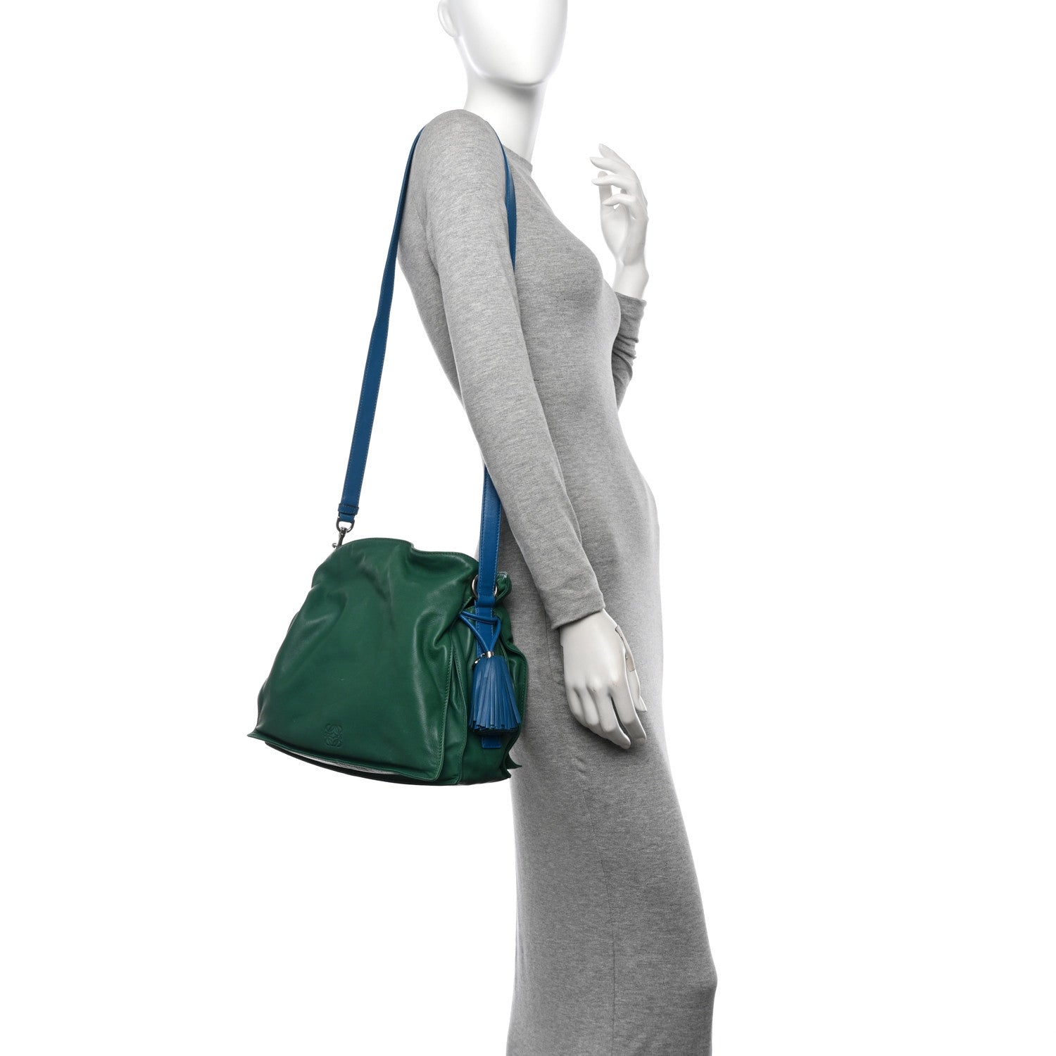Loewe Calfskin Flamenco Shoulder Bag Green 2 of 11