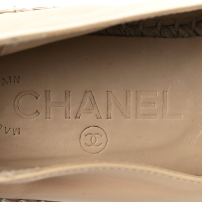 Chanel Lambskin CC Espadrilles 37 Beige Black 8 of 15