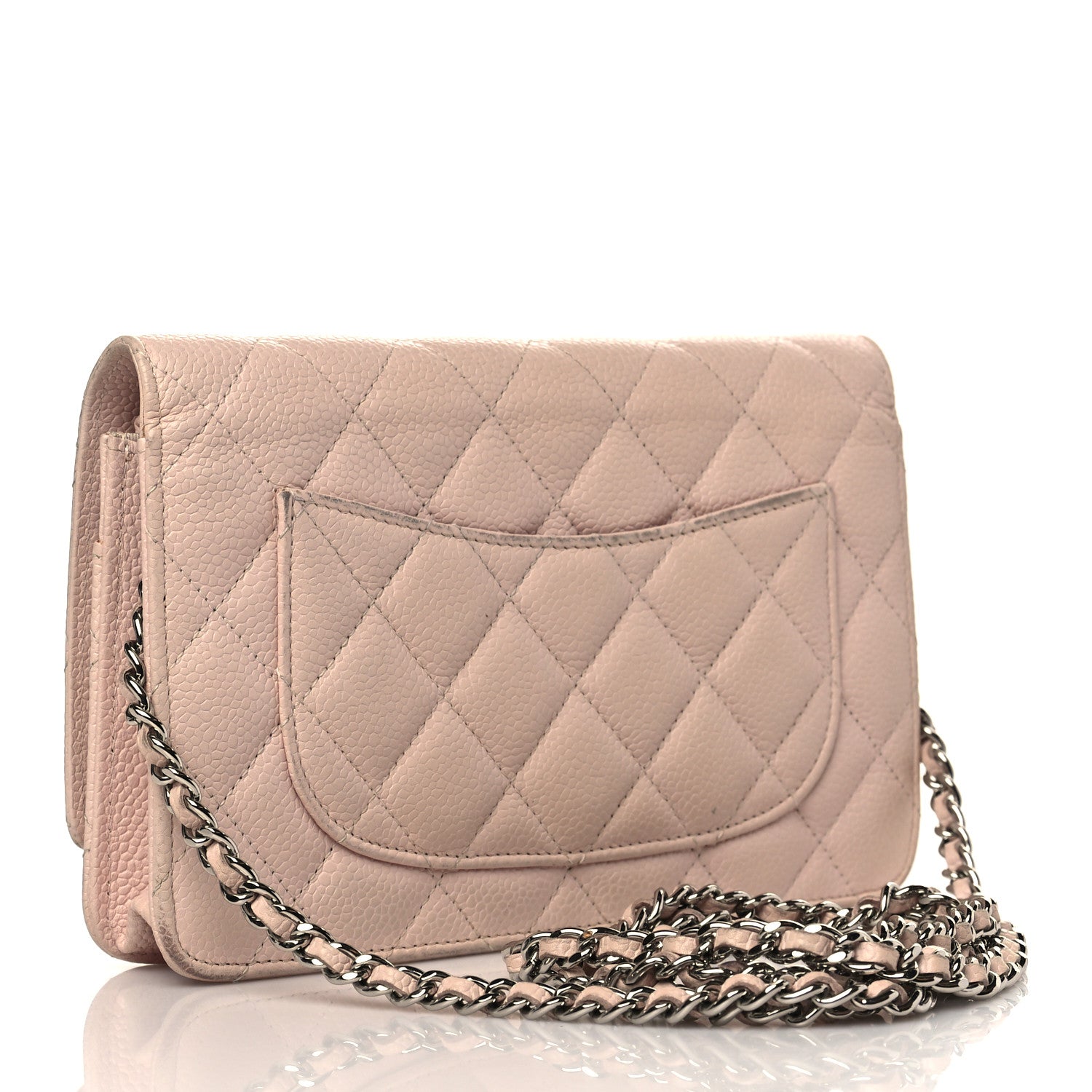 Chanel Caviar Quilted Wallet On Chain WOC Light Pink 2 of 15