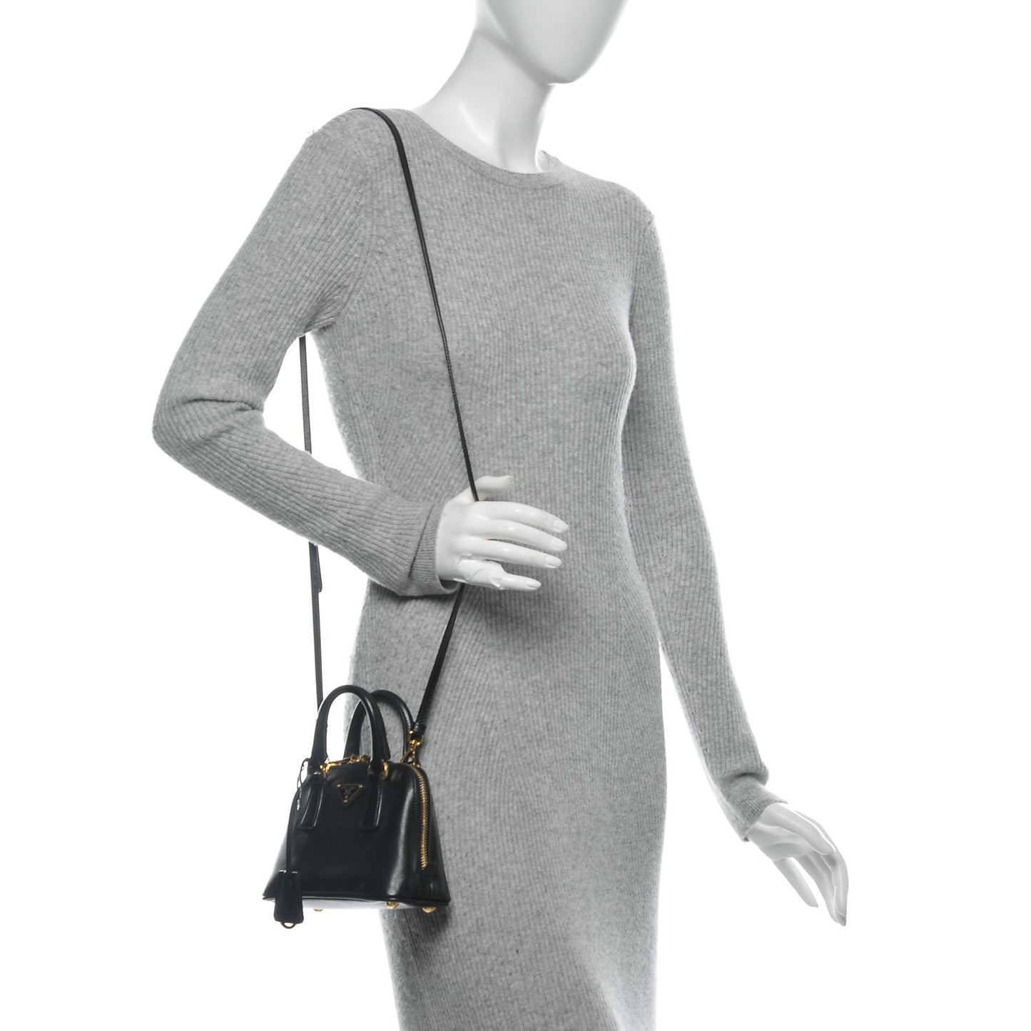 Saffiano Lux Mini Promenade Tote Black