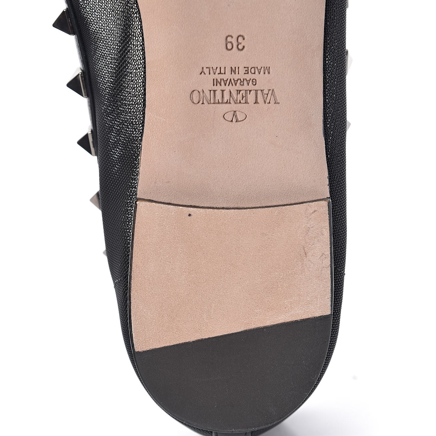 Mesh Rockstud Ballet Flats 39 Black