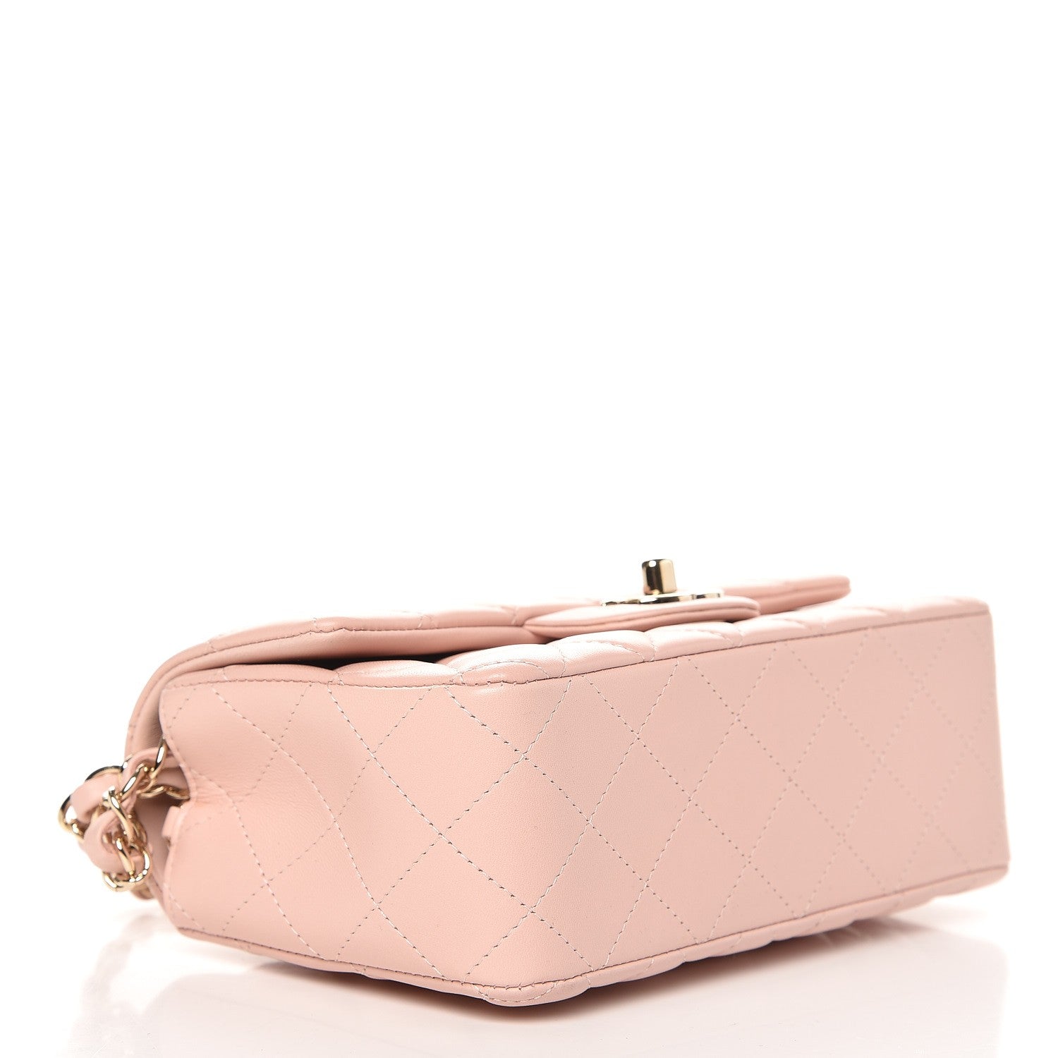 Chanel Lambskin Quilted Mini Rectangular Flap Light Pink 5 of 13