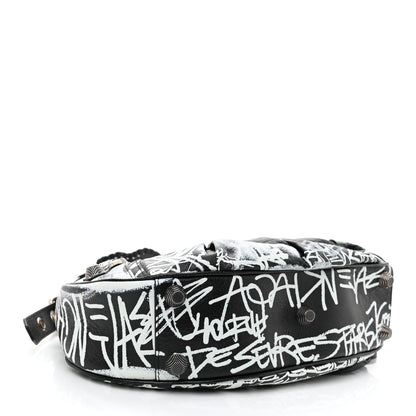 Balenciaga Agneau Arena Graffiti Small Le Cagole Shoulder Bag Black White 4 of 9
