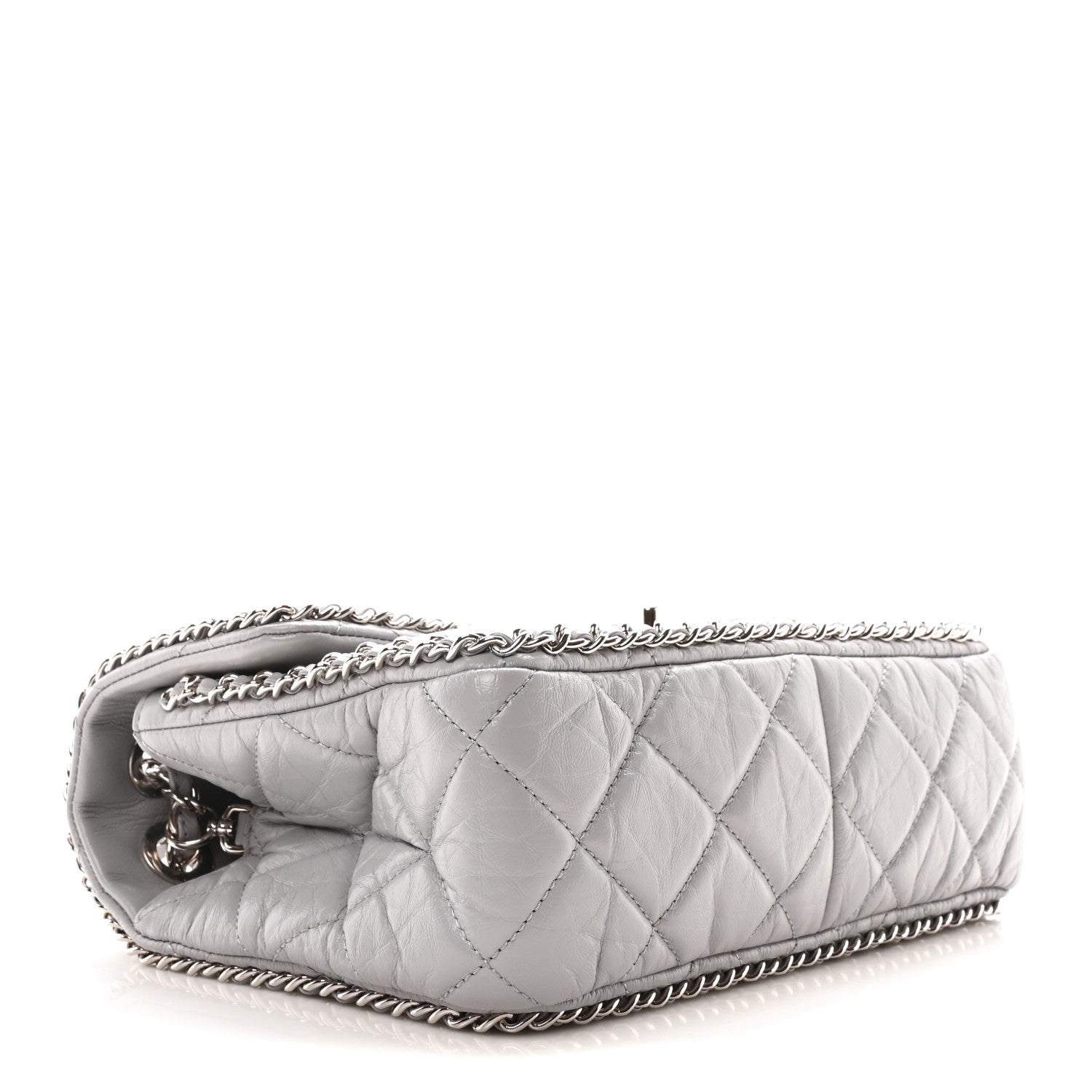 Chanel Crumpled Calfskin Medium Chain All Over Flap Grey 4 of 11