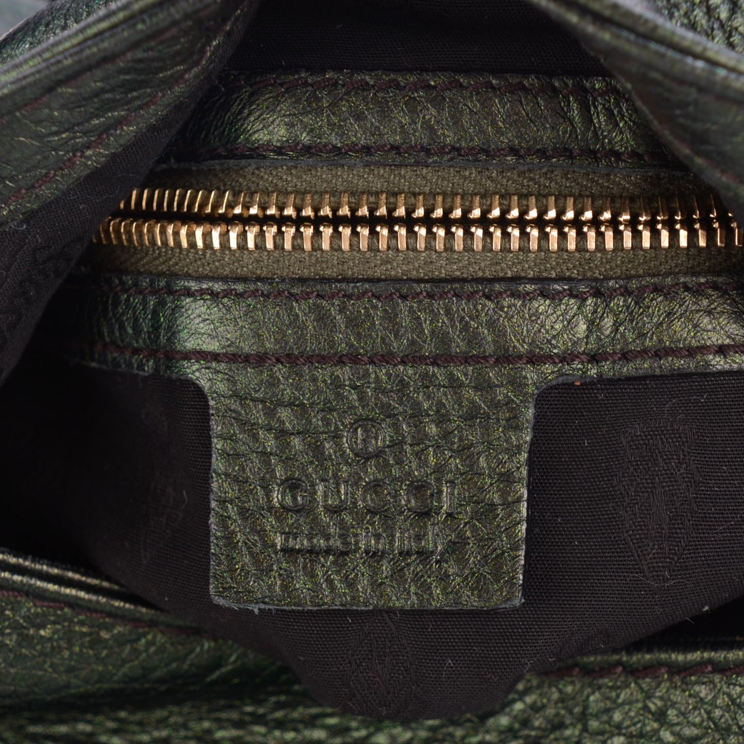 Metallic Pebbled Calfskin Medium New Jackie Shoulder Bag Green