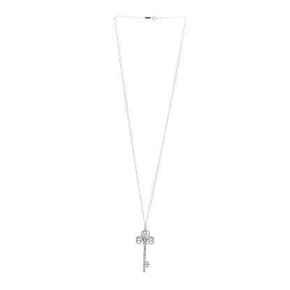 Tiffany Platinum Diamond Enchant Heart Key Pendant Necklace 3 of 6