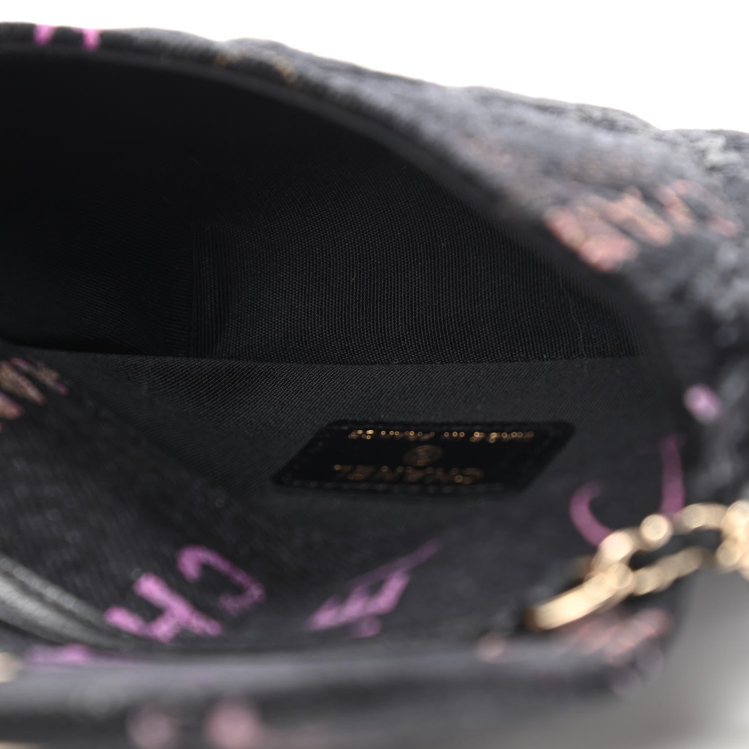 Chanel Denim Quilted Denim Mood Clutch With Chain Black Multicolor 5 of 11