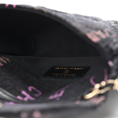 Chanel Denim Quilted Denim Mood Clutch With Chain Black Multicolor 5 of 11