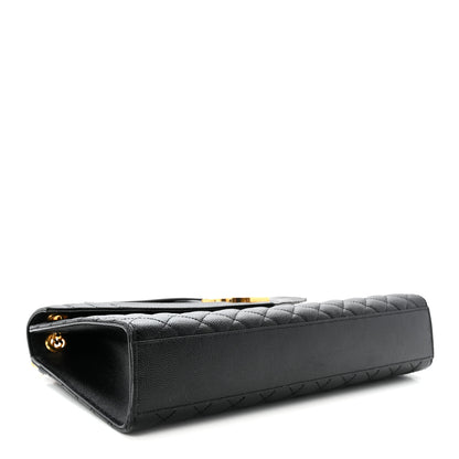 Saint Laurent Grain De Poudre Textured Mixed Matelasse Large Triquilt Monogram Satchel Black 4 of 9