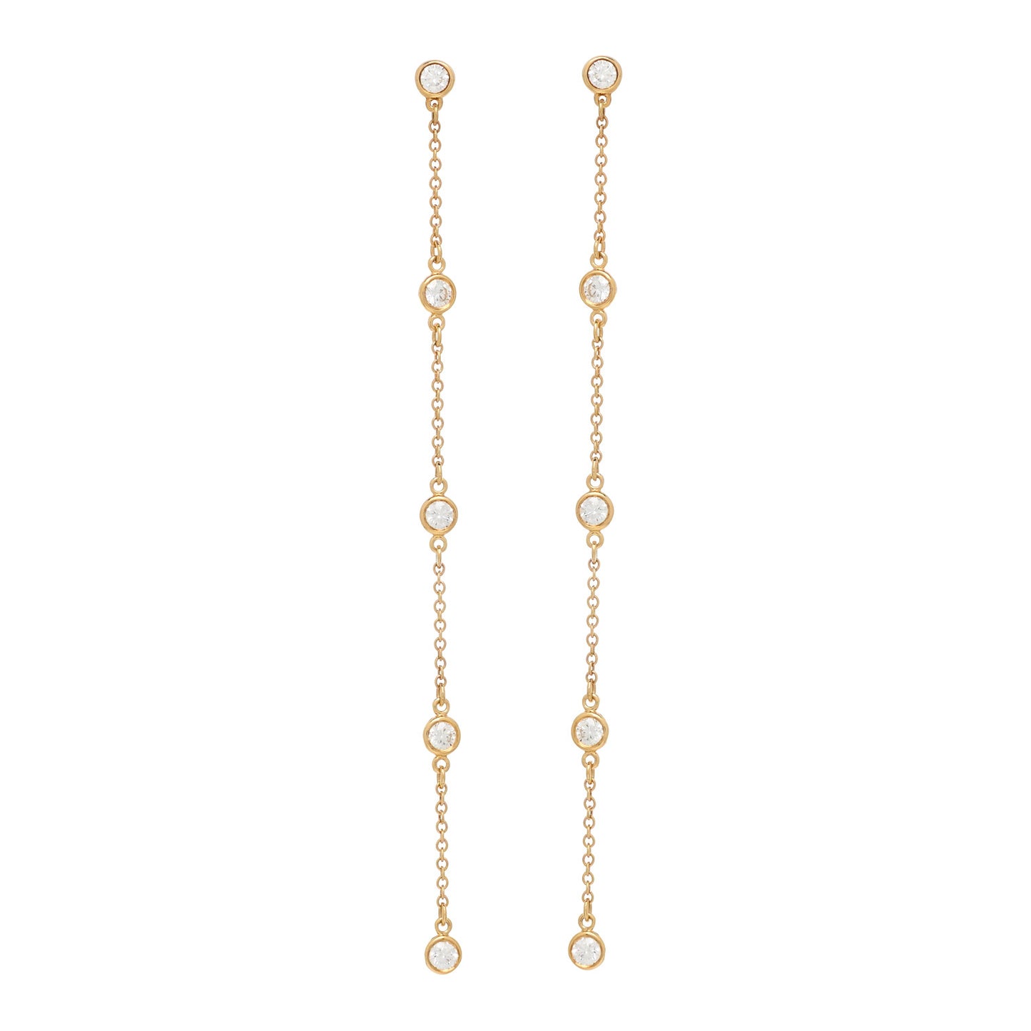 18K Yellow Gold Elsa Peretti Diamonds by the Yard Drop Earrings