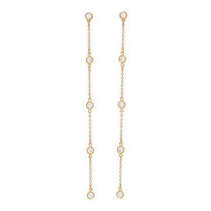 Tiffany 18K Yellow Gold Elsa Peretti Diamonds by the Yard Drop Earrings 1 of 4