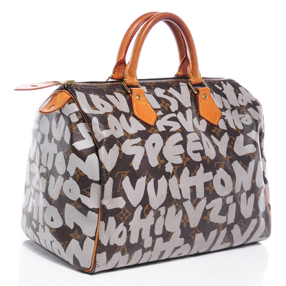 Louis Vuitton Monogram Graffiti Speedy 30 Silver 3 of 8