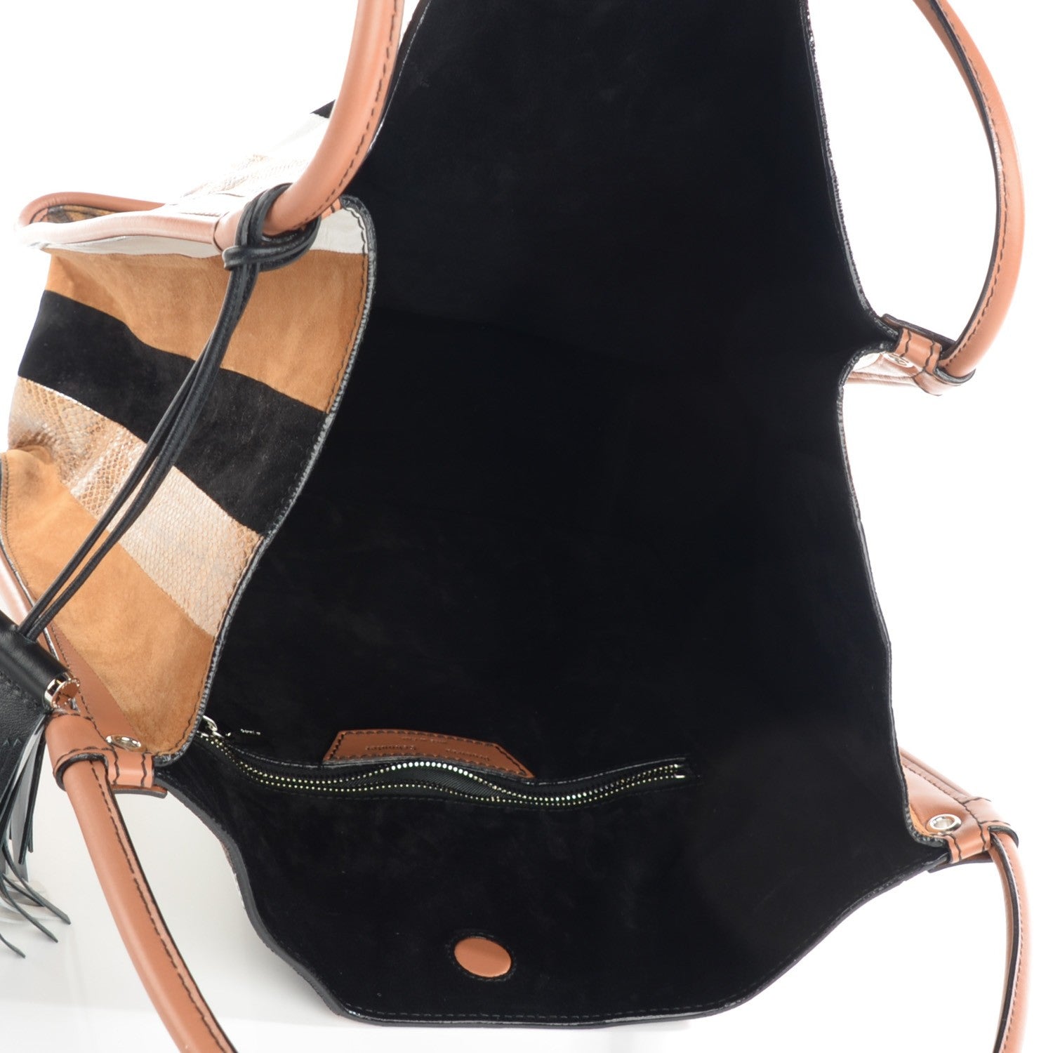 Proenza Schouler Calfskin Ayers Snakeskin Striped Medium Tote Dune 5 of 7