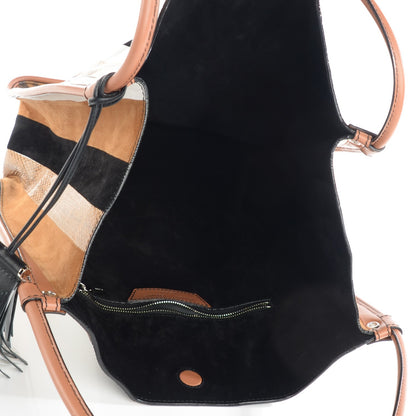 Proenza Schouler Calfskin Ayers Snakeskin Striped Medium Tote Dune 5 of 7