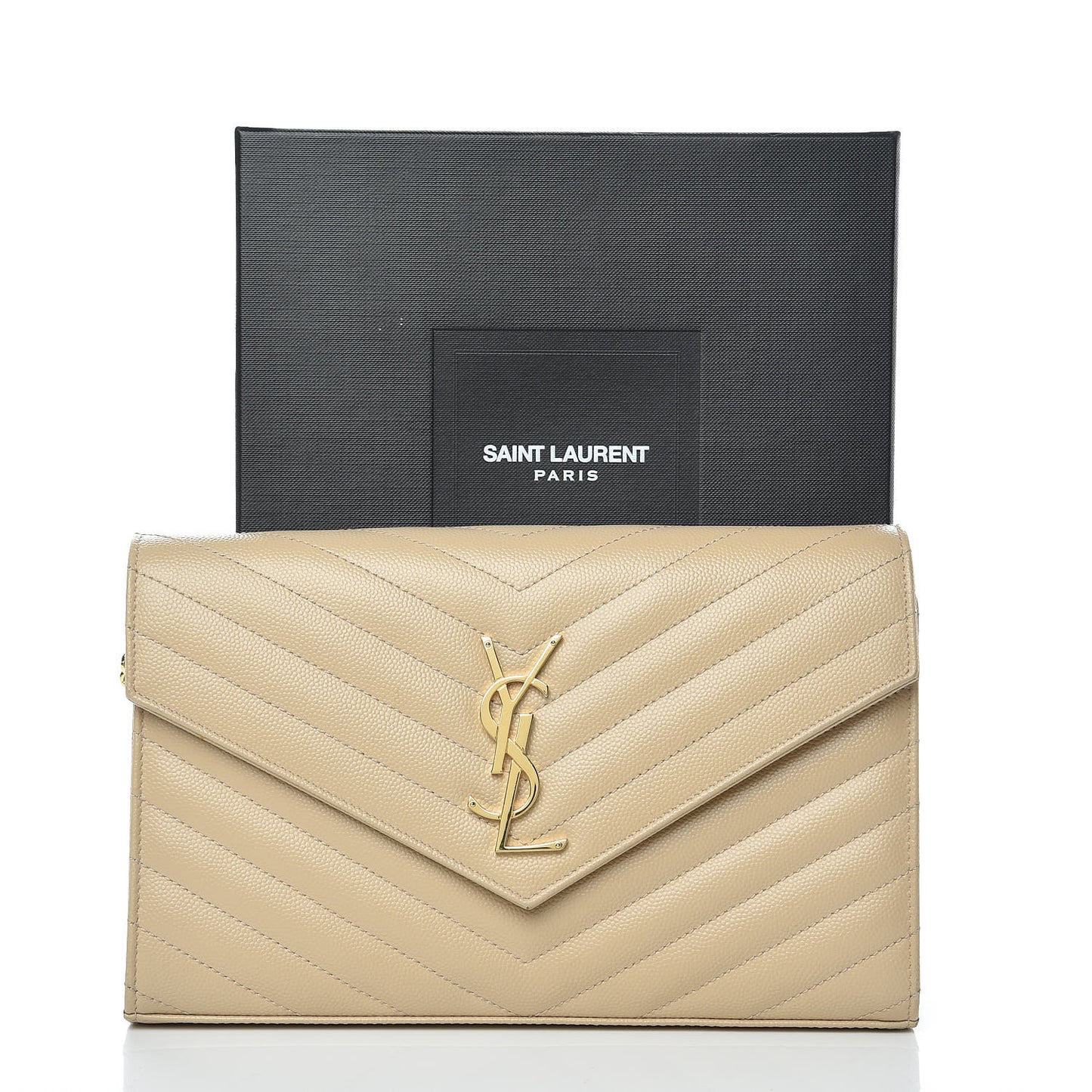 Grain De Poudre Matelasse Chevron Monogram Chain Wallet Nude Powder
