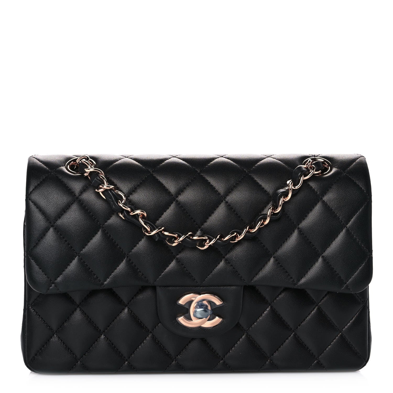 Chanel Lambskin Quilted Small Double Flap Black 1 of 12